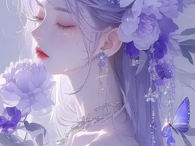Hình avatar màu tím ngọt ngào làm mới trang cá nhân bạn